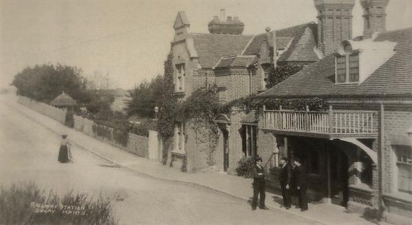 Sway Station in 1900 - the railway line was opened in 1888