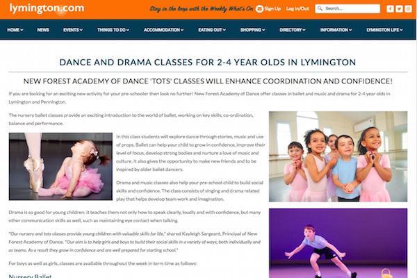 Ad hoc Promotion Example on Lymington.com