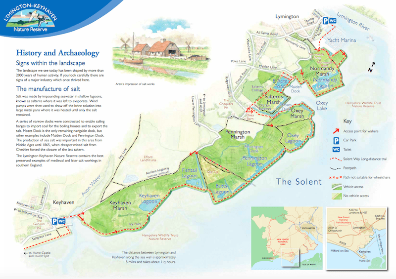 Lym Keyhaven Nature Reserve map