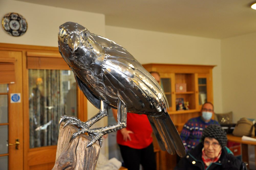  Michael Turner falcon on view in the lounge at Braemar Lodge. 