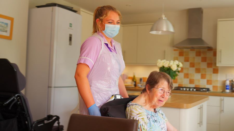 home carer with lady 