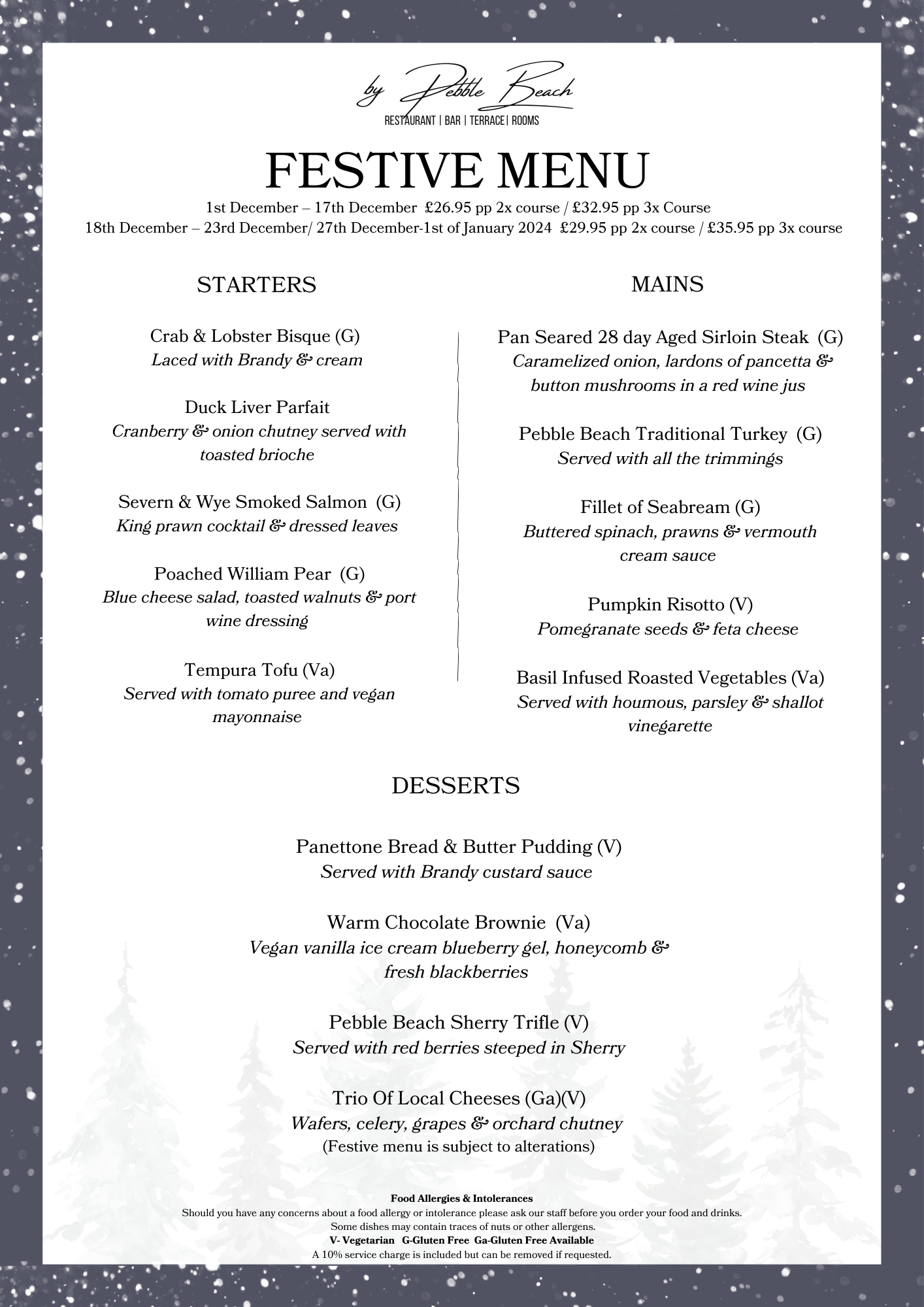 Festive Menu 2023