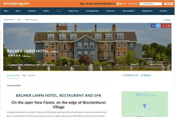 Featured Business Page on Lymington.com