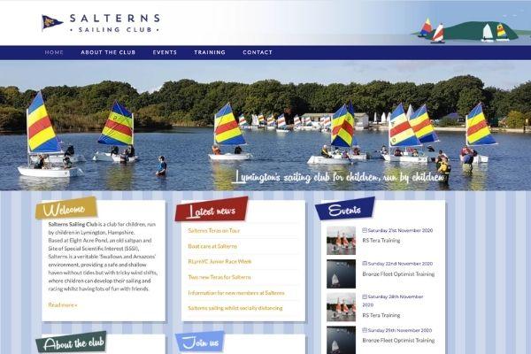 Salterns Sailing Club website by Bartley Marketing