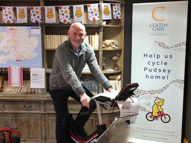 Colten Care helped cycle Pudsey home to Manchester - virtually