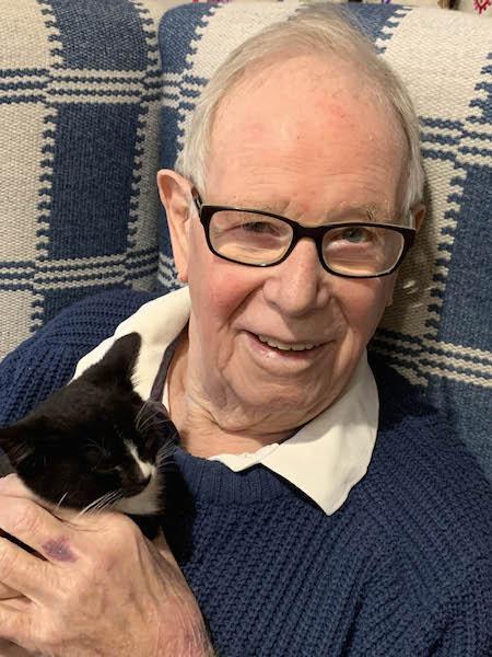 Michael Pemberton lives in one of the cottages in the Court Lodge grounds and was one of many residents who enjoyed a visit from Lymington Cat & Kitten Rescue.