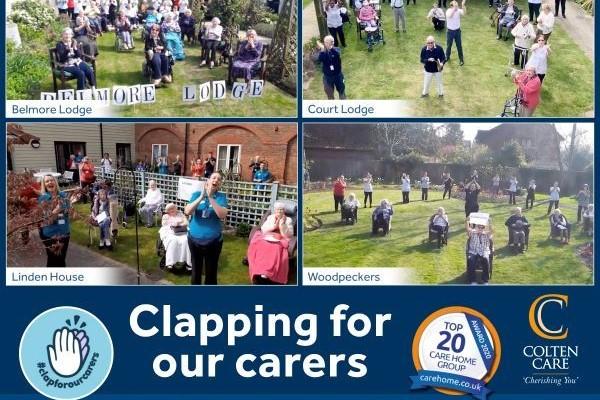 Colten Care New Forest care homes clap for carers
