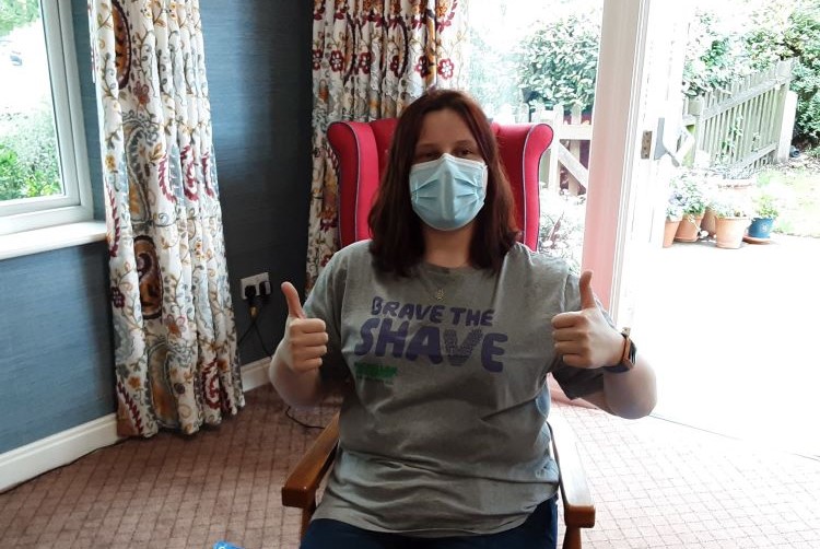 Colten Care healthcare assistant before having her head shaved