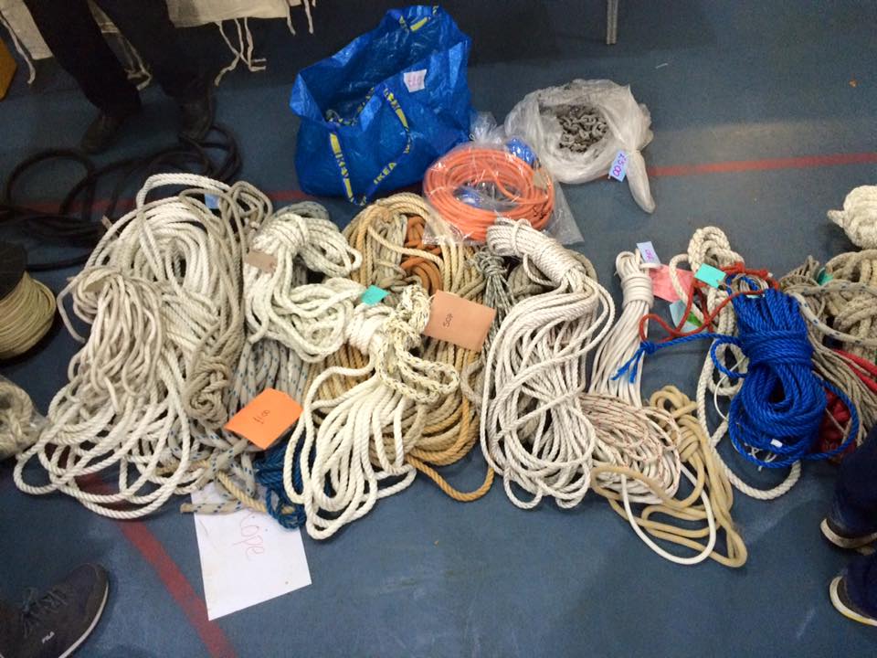 Ropes and fenders at Lymington boat jumble