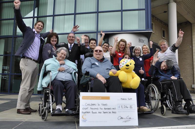 Residents and team members from Colten Care at the BBC's Southampton studios