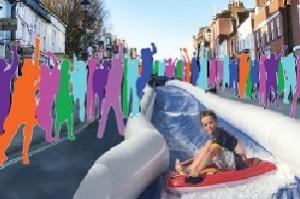 Oakhaven's giant water slide will descend Lymington High Street!