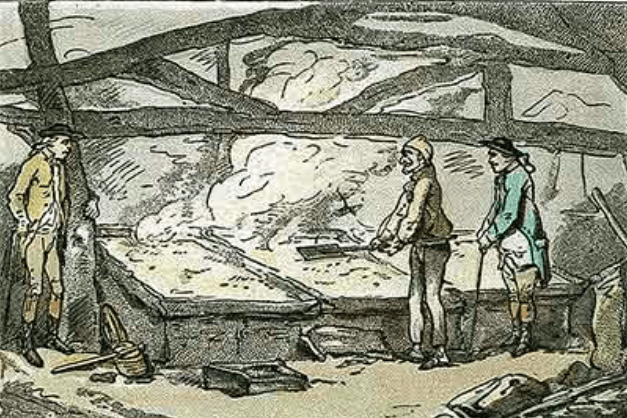 Salt Production in Lymington drawing by Thomas Rowlandson 