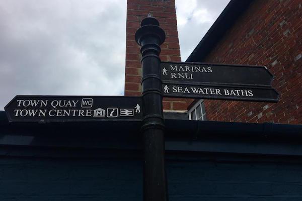 Signpost at Lymington Quay