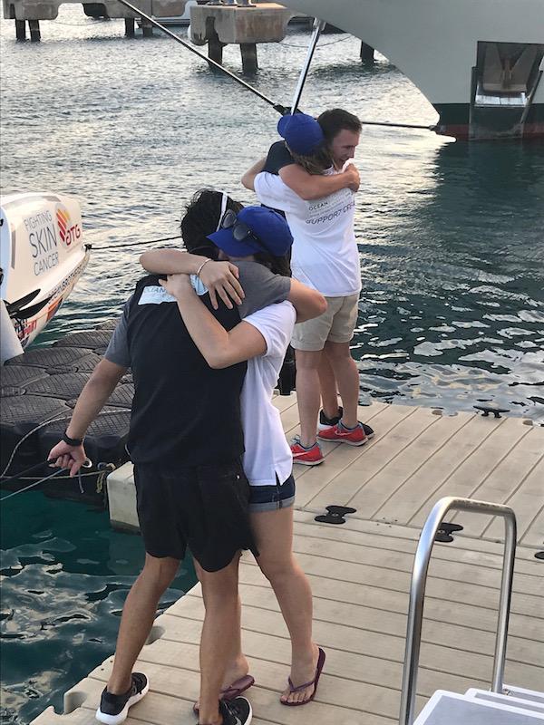 Ocean Brothers welcomed ashore by their Mum Alexandra Massey and Greg's girlfriend Francesca by Adam Rowley Creative http://www.adamrowleycreative.com