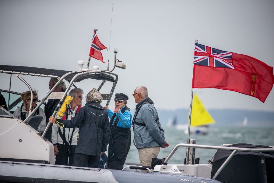 HRH The Princess Royal out on the water at Royal Lymington Yacht Club's Centenary Regatta Day 2022