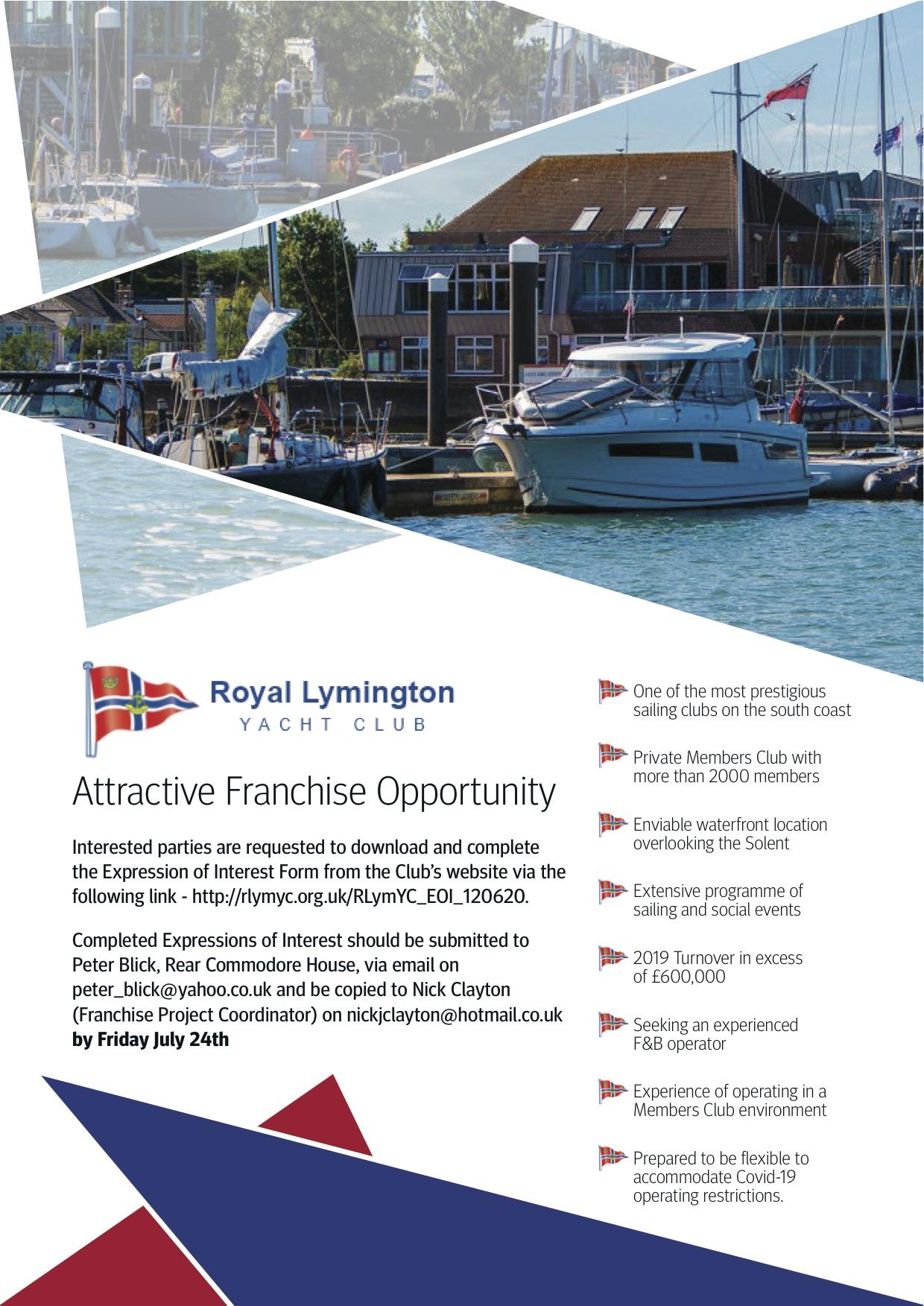 Royal Lymington Yacht Club franchise promotion