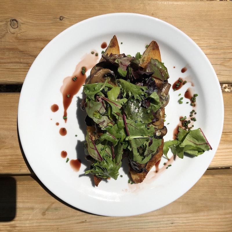 Chestnut Mushroom and Stilton Crostini at the Bosuns Chair Lymington