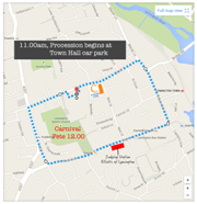small size route map lymington carnival