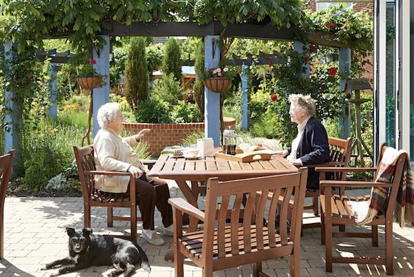 Enjoying tea on the terrace at Kingfishers