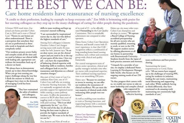 Nursing excellence at Colten Care homes in the New Forest