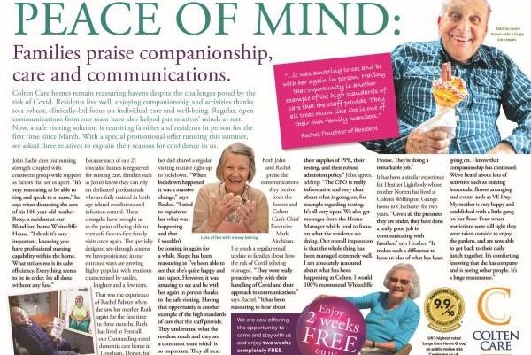 New Forest Colten Care peace of mind in care home havens