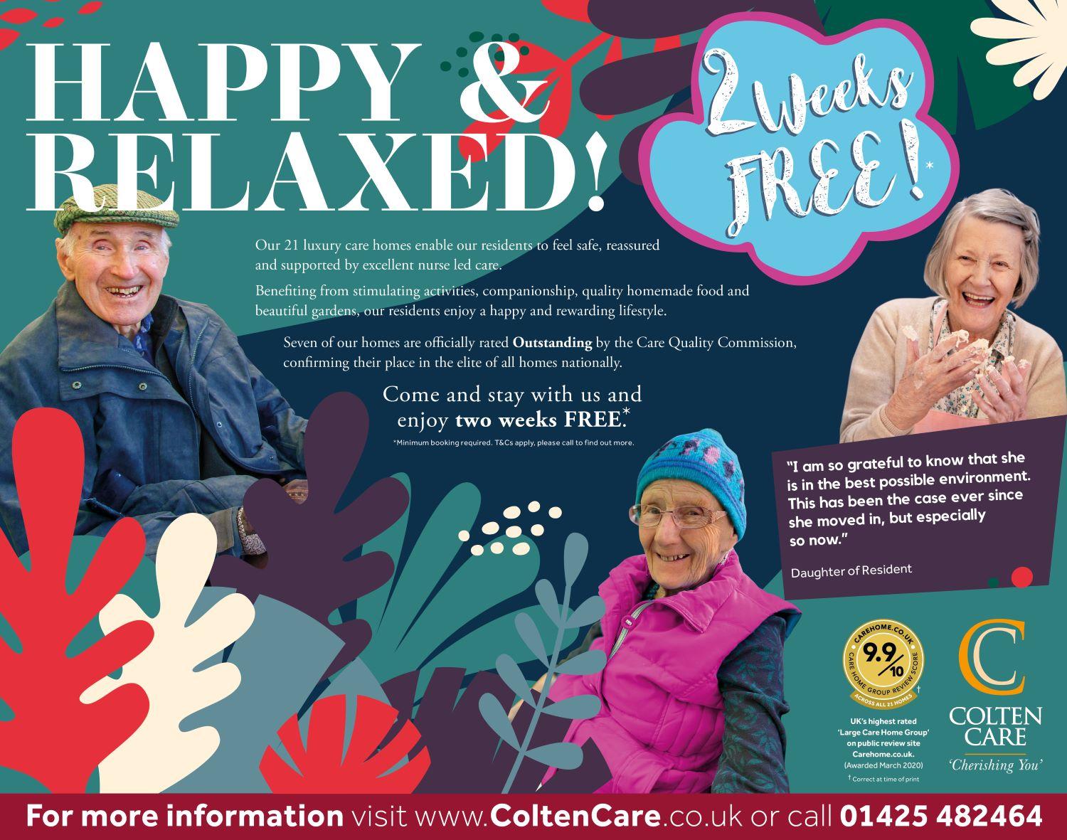 happy and relaxed two weeks free poster