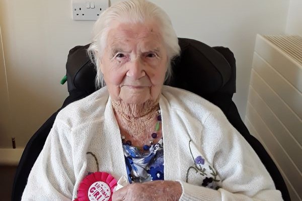 New Forest Colten Care resident Mabel looking good at 106