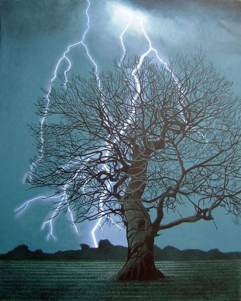 dementia art of tree annie ovenden lightning bolt