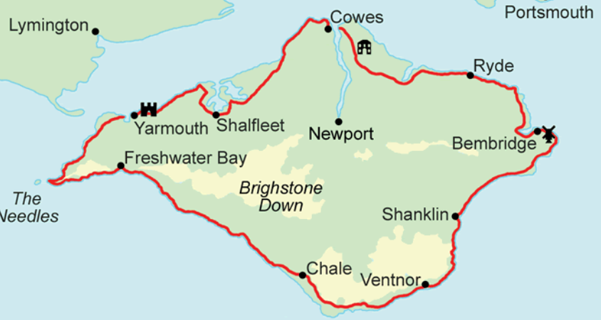 Isle of Wight walking challenge map