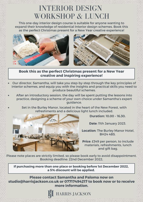  Interior Design workshop A4 advert min 600 WIDE JPG