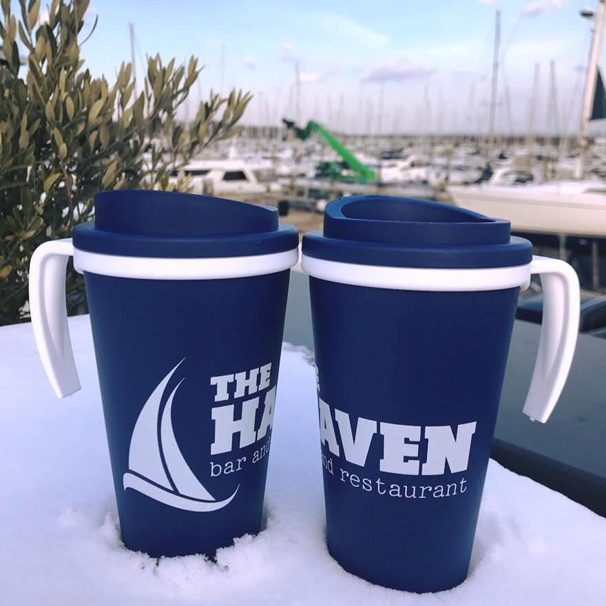 resusable mugs at The Haven