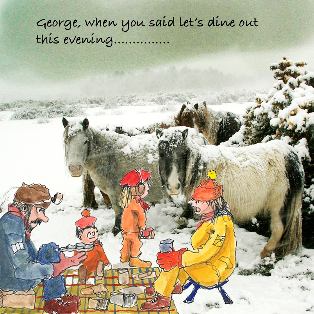 cartoon picnic among the ponies