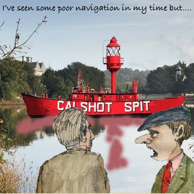 Calshot Spit cartoon by Hugh Lohan