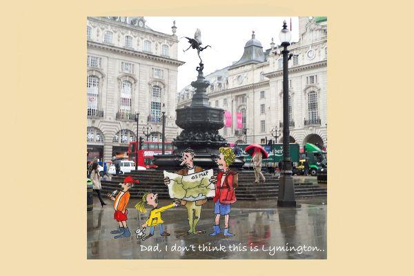 Lost in Lymington or London cartoon