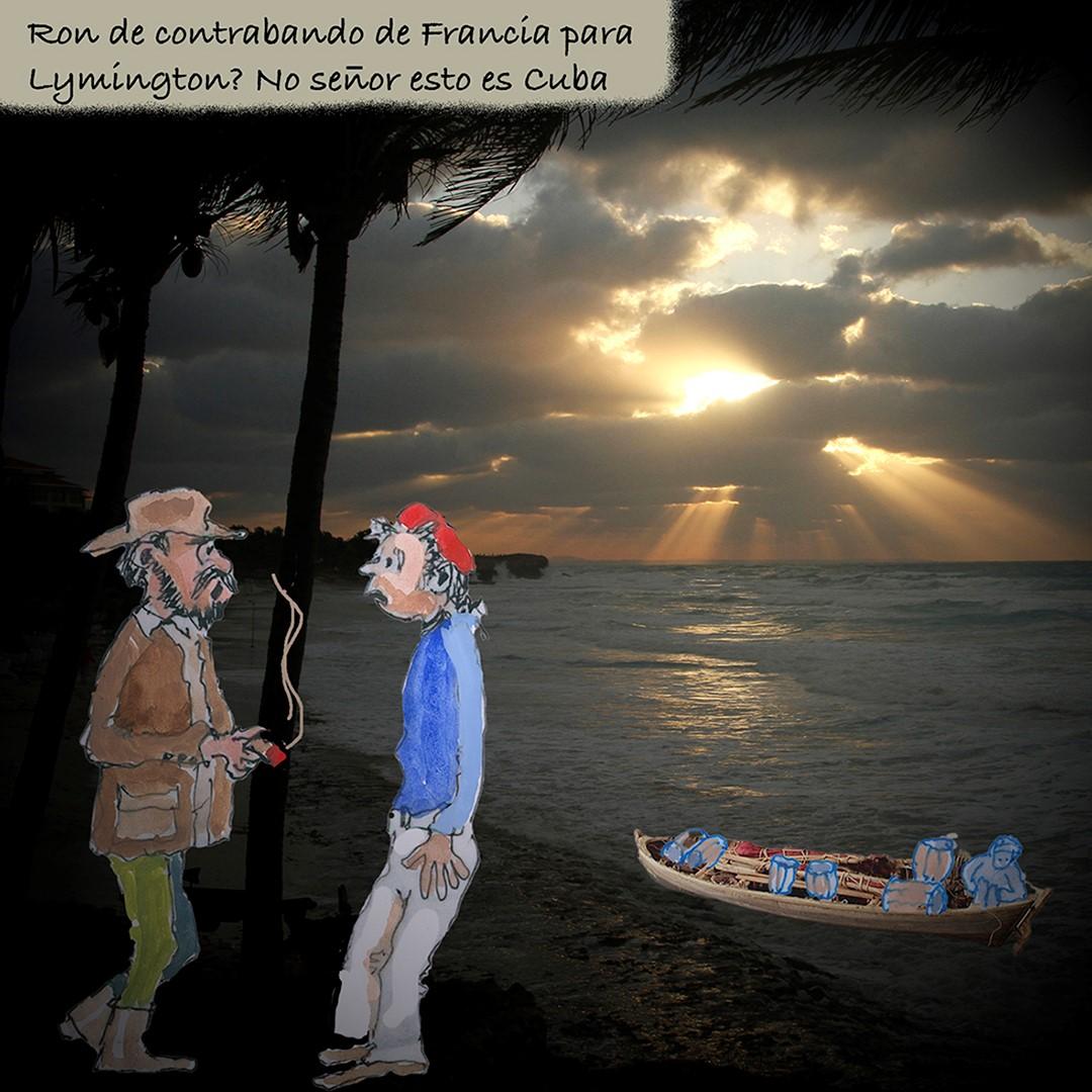 Cuban sunset cartoon
