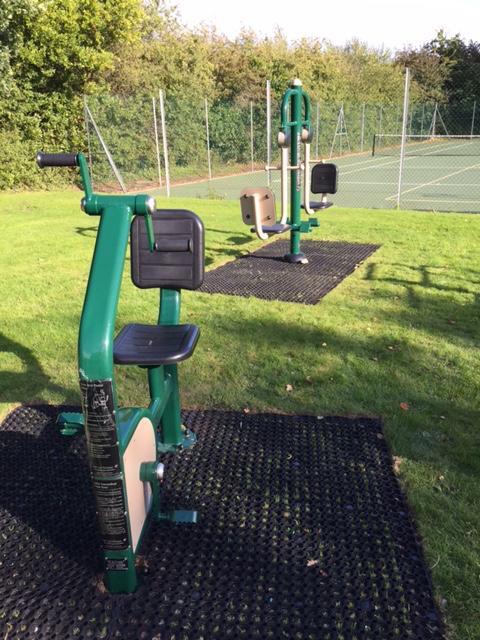 Leg press and cycle at Lymington Woodside Gardens Outdoor Gym