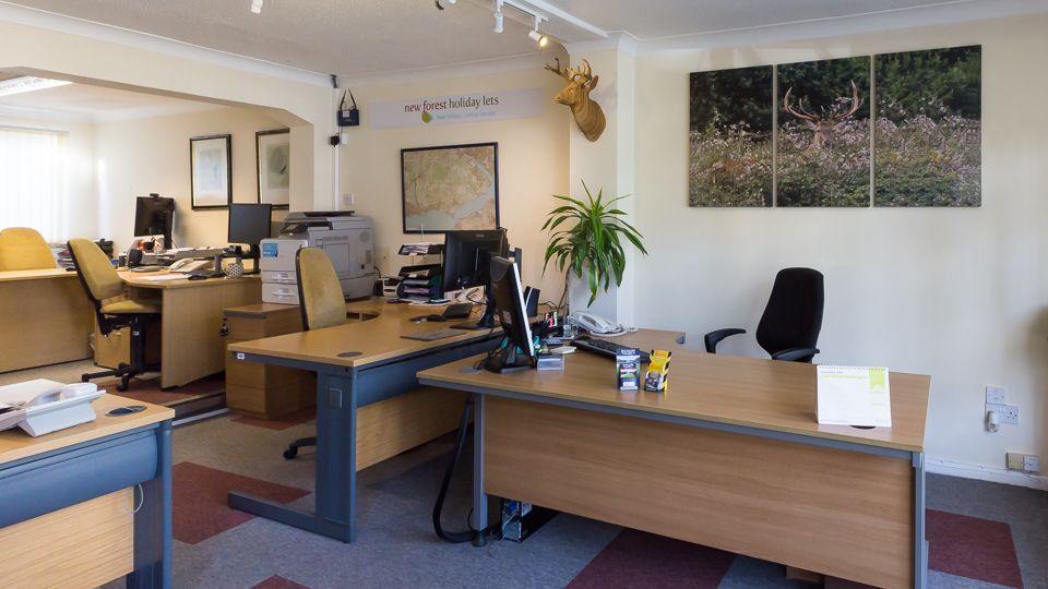 Inside the offices at New Forest Holiday Lets in Brockenhurst