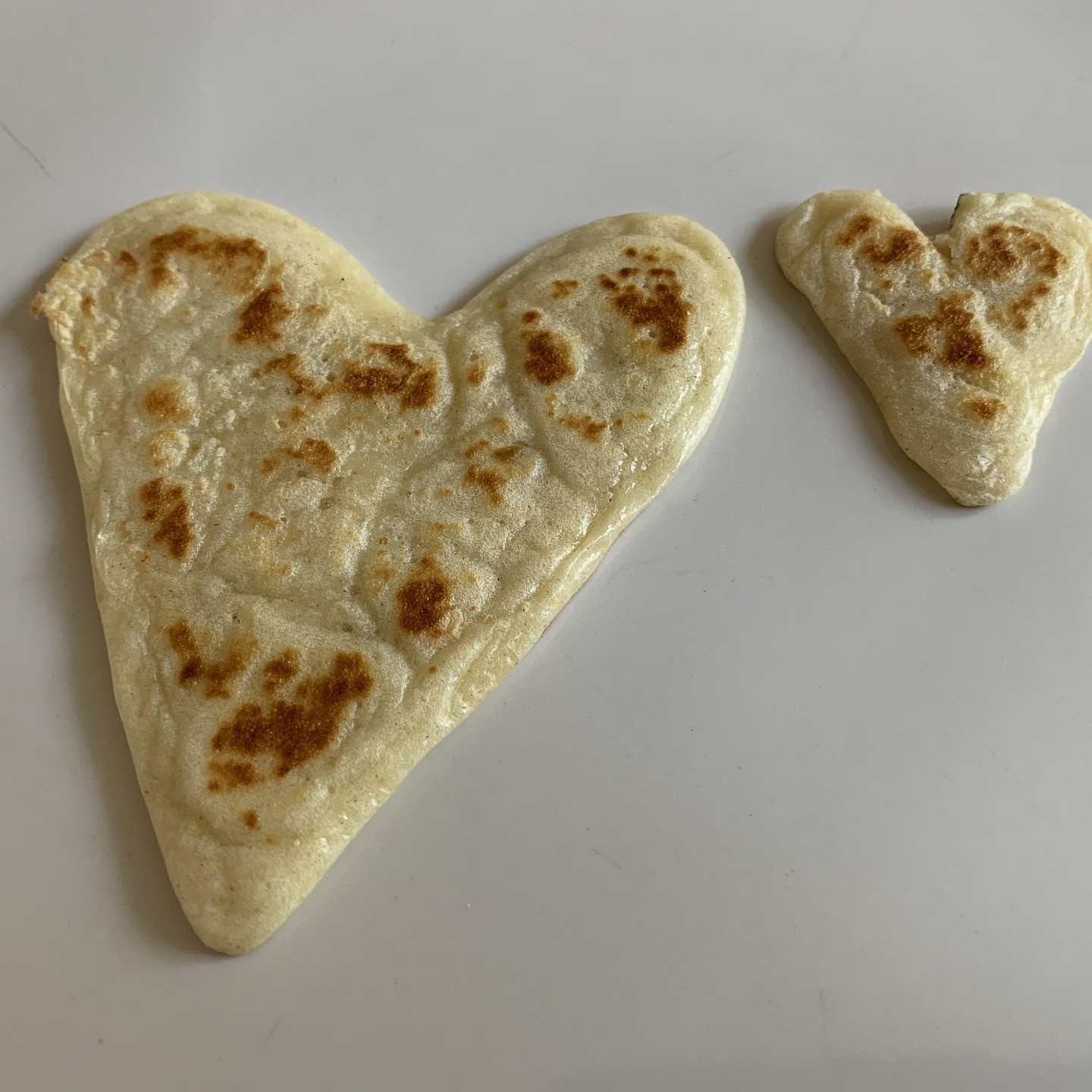 Heart shape pancakes