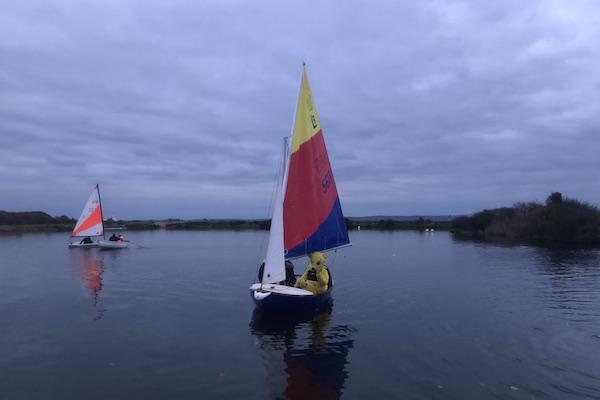 Pudsey out on the water for the finish 