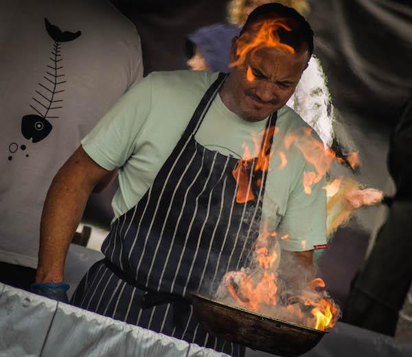 Top chefs of the region in the Demo Kitchen at the Lymington Seafood Festival