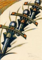 st barbe linocuts exhibition lymington jul-aug 2014 Andrews Speedway low res