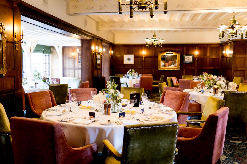 Terrace Restaurant set for a wedding meal