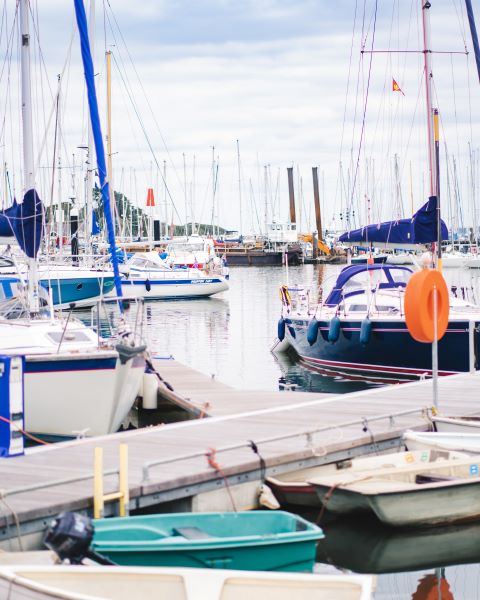Boats on marina