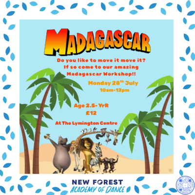 Madagascar themed dance workshop from New Forest Academy of Dance