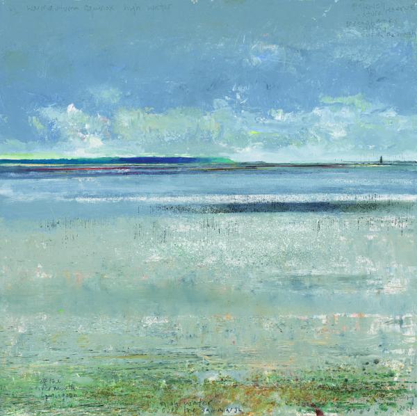 Off the river mouth, Lymington - high water over the saltmarsh (detail)