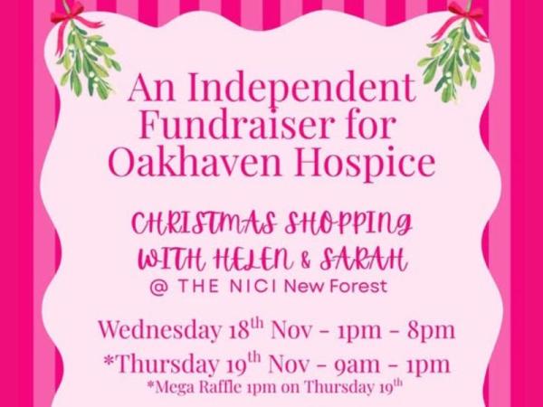 Christmas Shopping with Helen and Sarah – raising funds for Oakhaven Hospice