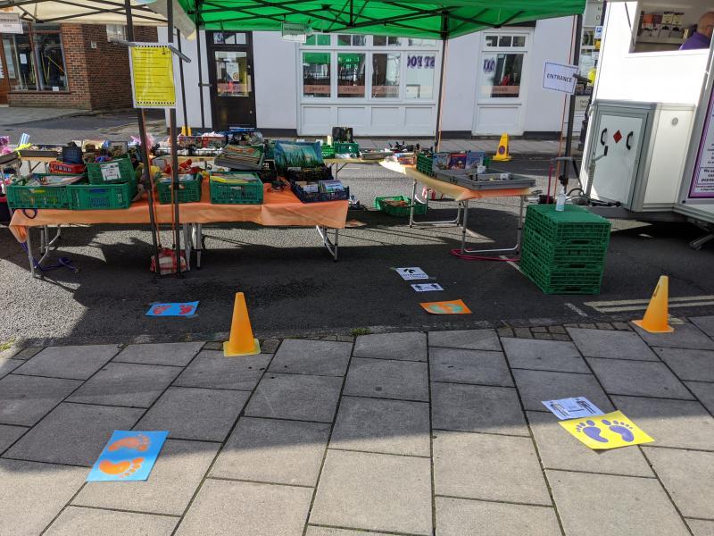 Social distancing at Lymington market