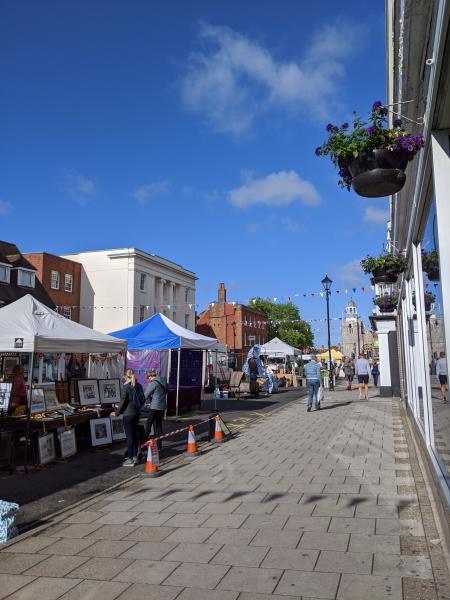 Lymington Charter Market  socially distanced