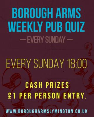 Pub Quiz Night Every Sunday at the Borough Arms
